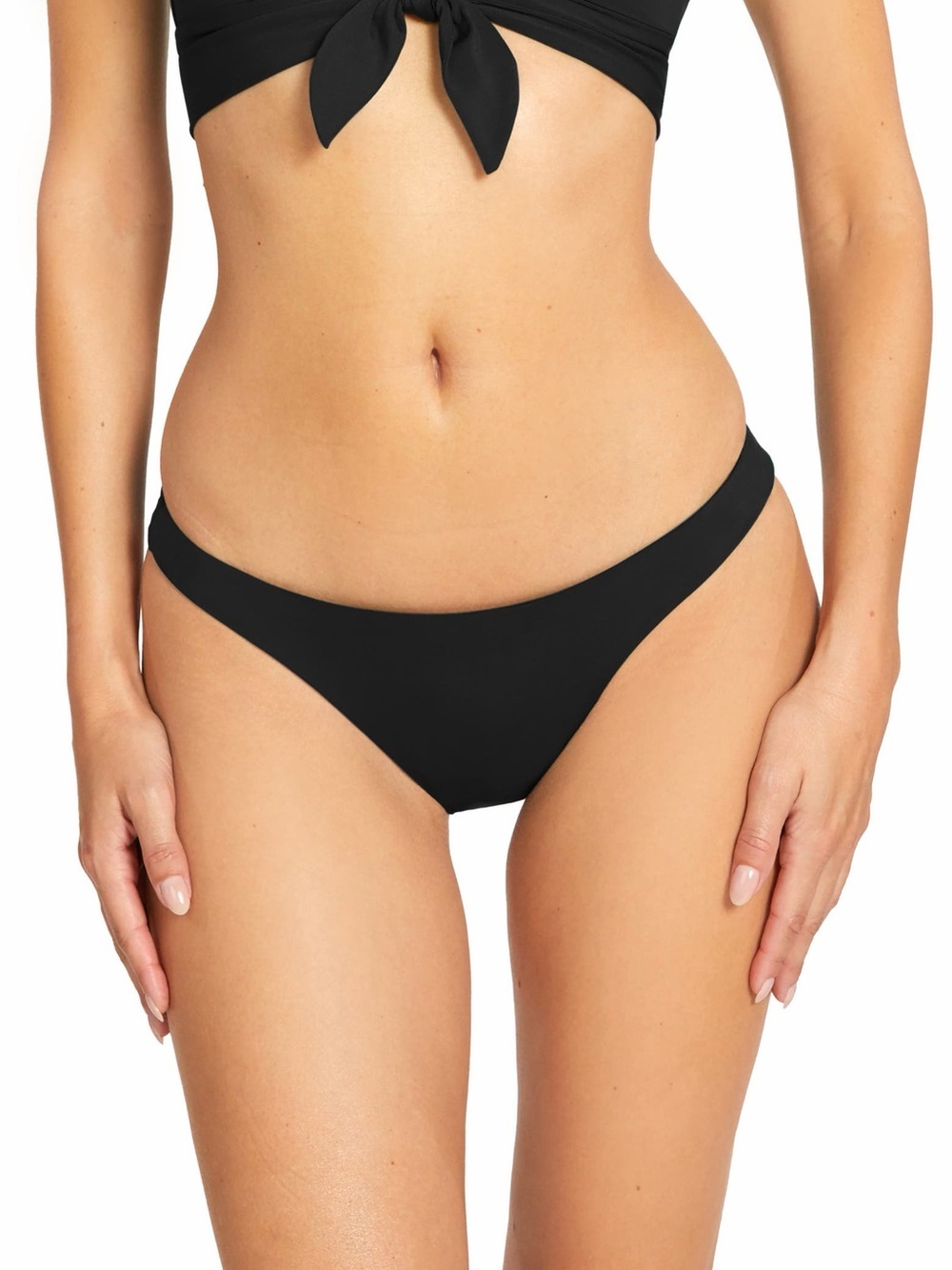 Robin Piccone Ava Bikini Bottoms Black Moderate Coverage Size M NWT